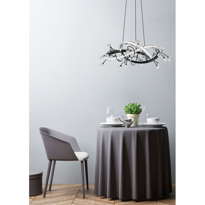 Lampa Maia LED Czarna z Kryształami | ZumaLine - 58cm