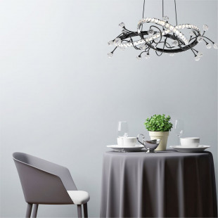 Lampa Maia LED Czarna z Kryształami | ZumaLine - 58cm