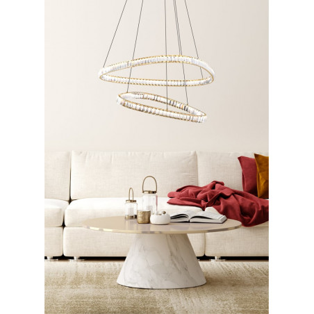 Lampa Wisząca Kryształowa Złota | ZumaLine Athesa LED 80cm