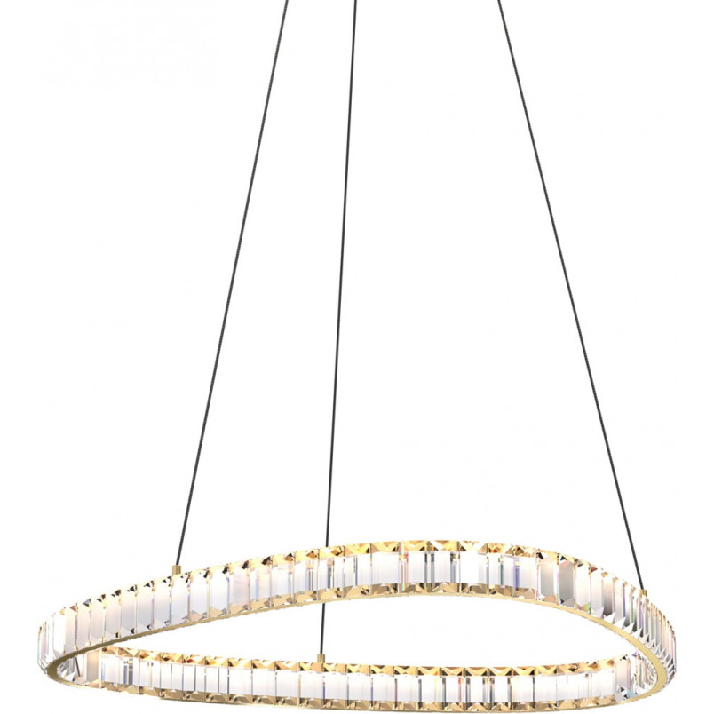 Lampa Wisząca Kryształowa Złota Athesa LED 60cm | ZumaLine