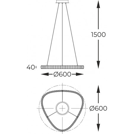 Lampa Wisząca Kryształowa Złota Athesa LED 60cm | ZumaLine
