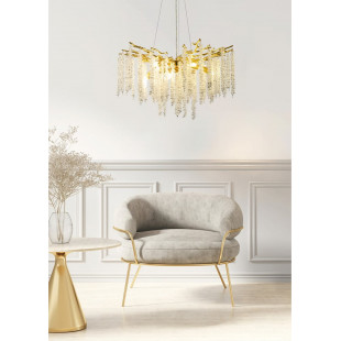 Lampa Kryształowa Dijon Złota 60cm | ZumaLine - Eleganckie Oświetlenie