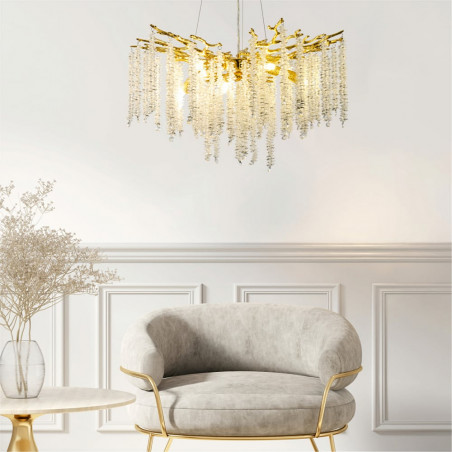 Lampa Kryształowa Dijon Złota 60cm | ZumaLine - Eleganckie Oświetlenie