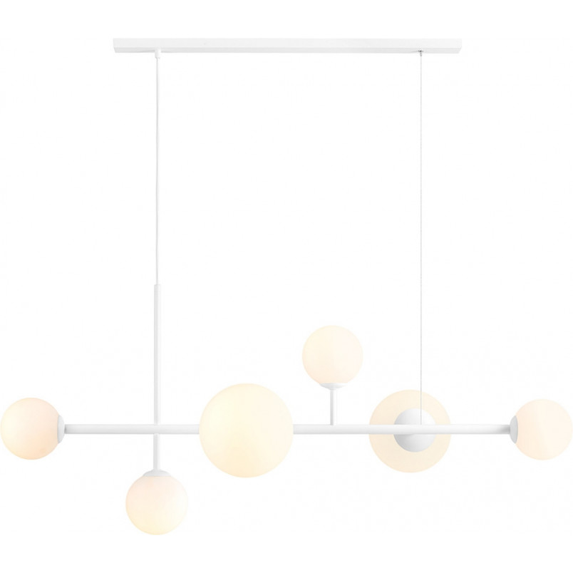 Lampa wisząca Dione VI - 6 kule szklane, biała Aldex | Kup teraz!