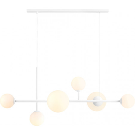 Lampa wisząca Dione VI - 6 kule szklane, biała Aldex | Kup teraz!