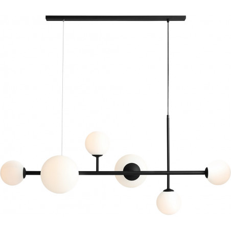 Lampa wisząca Dione VI - szkło biało-czarne | Aldex