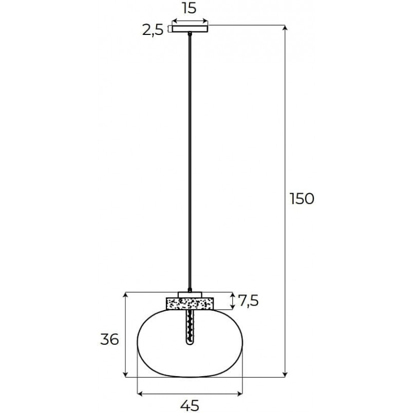 Lampa wisząca Moonstone MaxLight - Szkło dymione, czarny marmur