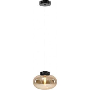 Lampa wisząca Moonstone | Bursztynowe szkło, czarny marmur | MaxLight