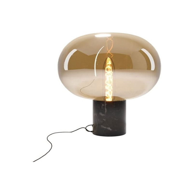 Lampa stołowa Moonstone MaxLight | Bursztynowe szkło, Marmur