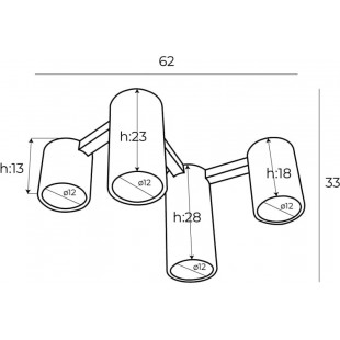 Lampa Sufitowa 4-Punktowa Laxer Biała - MaxLight | Sklep Lamp