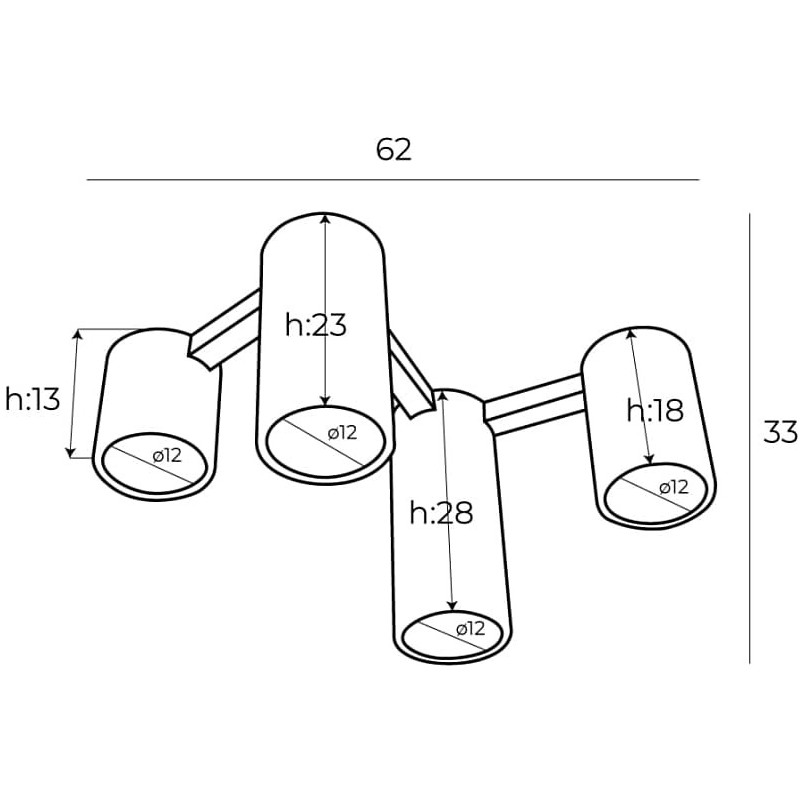 Lampa Sufitowa 4-Punktowa Laxer Biała - MaxLight | Sklep Lamp