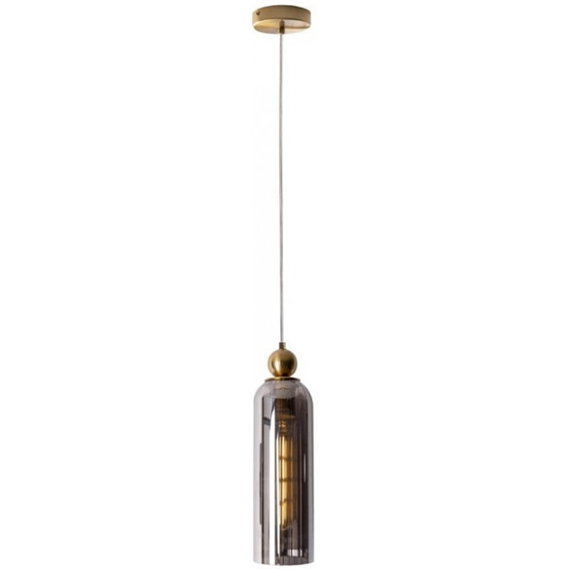 Lampa wisząca Campanila | Szkło dymione, mosiądz | MaxLight