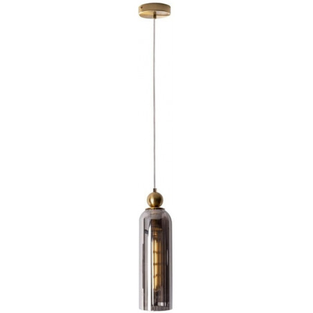 Lampa wisząca Campanila | Szkło dymione, mosiądz | MaxLight