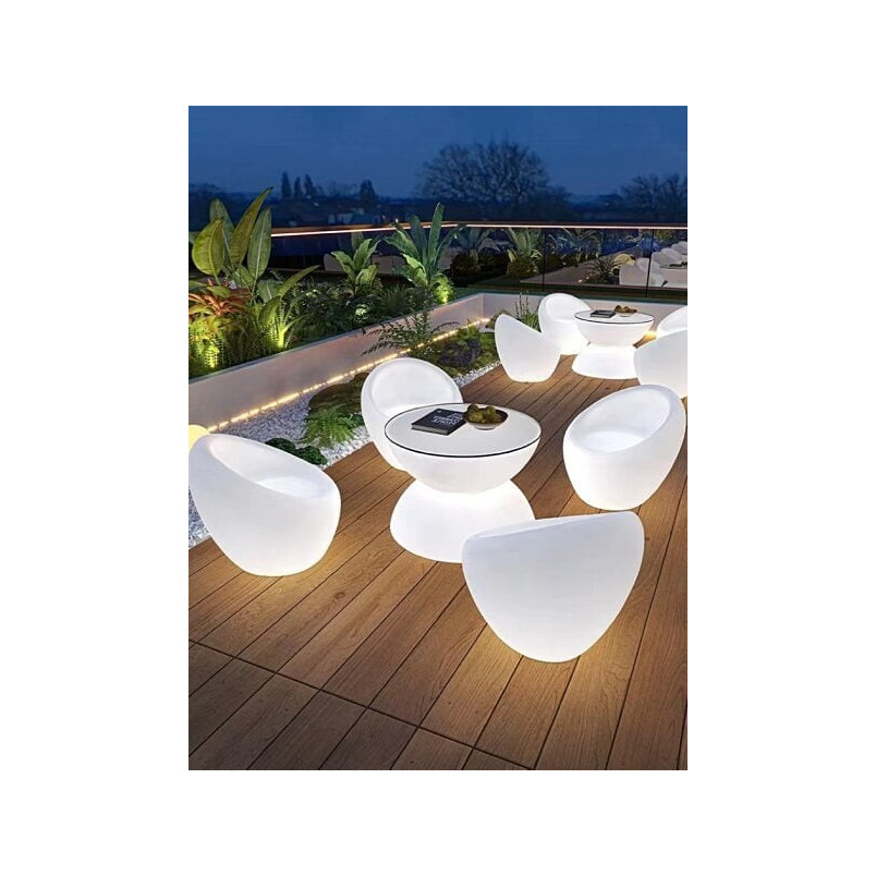 Stolik ogrodowy LED RGBW 60cm biały - Step Into Design