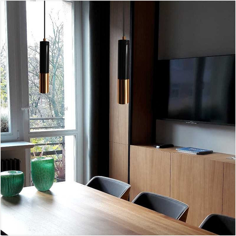 Lampa Wisząca Golden Pipe I - Elegancja Czerni i Złota | Step