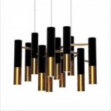 Lampa wisząca Golden Pipe XIII czarno-złota | Step Design