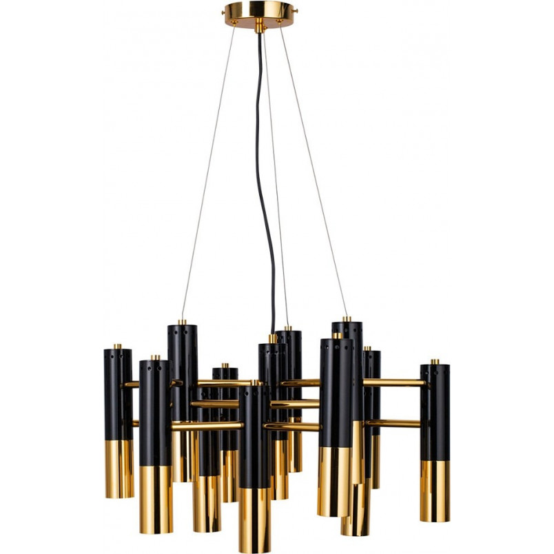 Lampa wisząca Golden Pipe XIII czarno-złota | Step Design