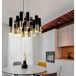 Lampa wisząca Golden Pipe XIII czarno-złota | Step Design