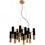Lampa wisząca Golden Pipe XIII czarno-złota | Step Design