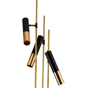 Lampa podłogowa 3 punktowa Golden Pipe 3 Czarno Złota marki Step Into Design