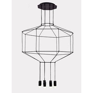 Stylizowa Lampa wisząca designerska 8 punktowa Linea 8 80 Czarna Step Into