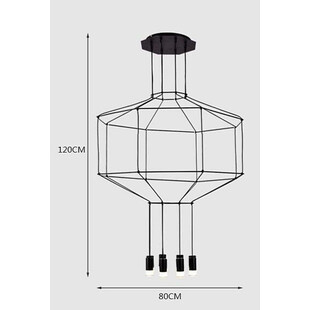 Lampa wisząca Linea 8-punktowa czarna | Step Into Design