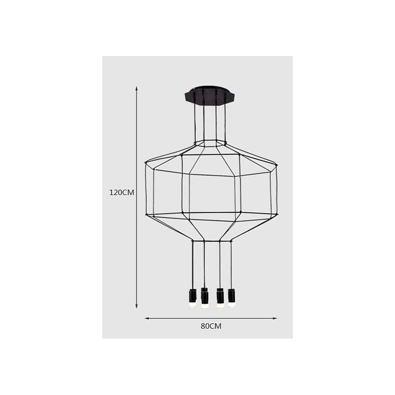 Lampa wisząca Linea 8-punktowa czarna | Step Into Design
