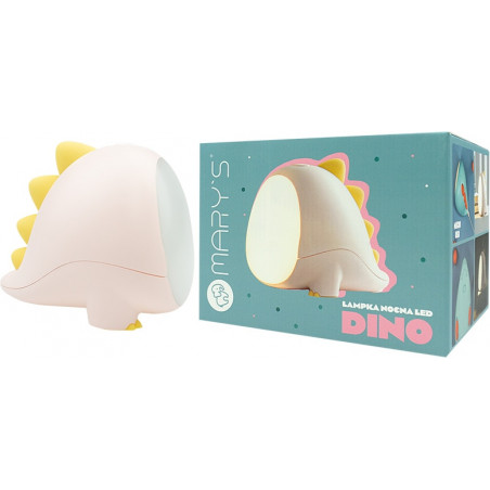 Lampka nocna Dino LED różowa Mary's - Przytulne światło dla dziecka