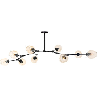 Stylizowa Lampa sufitowa szklana designerska Modern Orchid 9 Czarno Bursztynowa