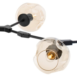 Stylizowa Lampa sufitowa szklana designerska Modern Orchid 9 Czarno Bursztynowa