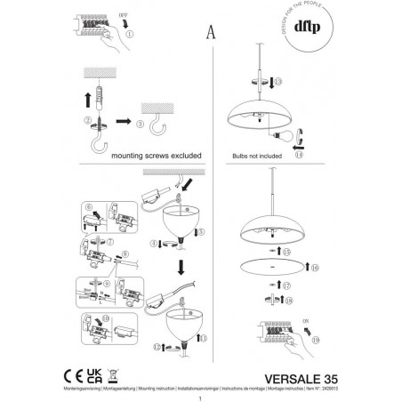 Lampa Wisząca Skandynawska Versale Czarna | Design For The People