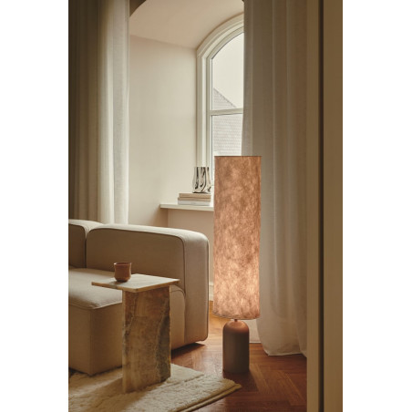 Lampa podłogowa Japandi Talli | Brązowa, papierowy abażur | Design For The Peopl