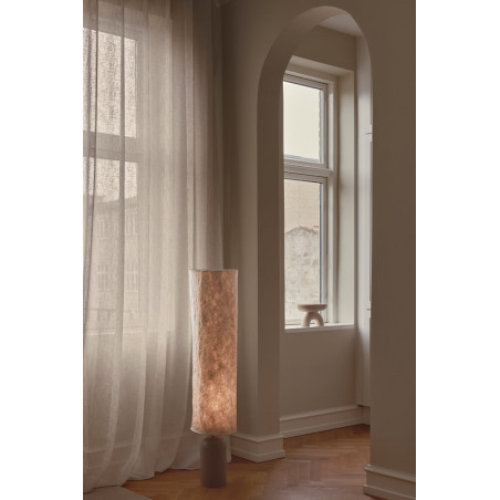Lampa podłogowa Japandi Talli | Brązowa, papierowy abażur | Design For The Peopl