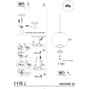 Lampa wisząca Navone - szklana kula 40cm | Design For The People