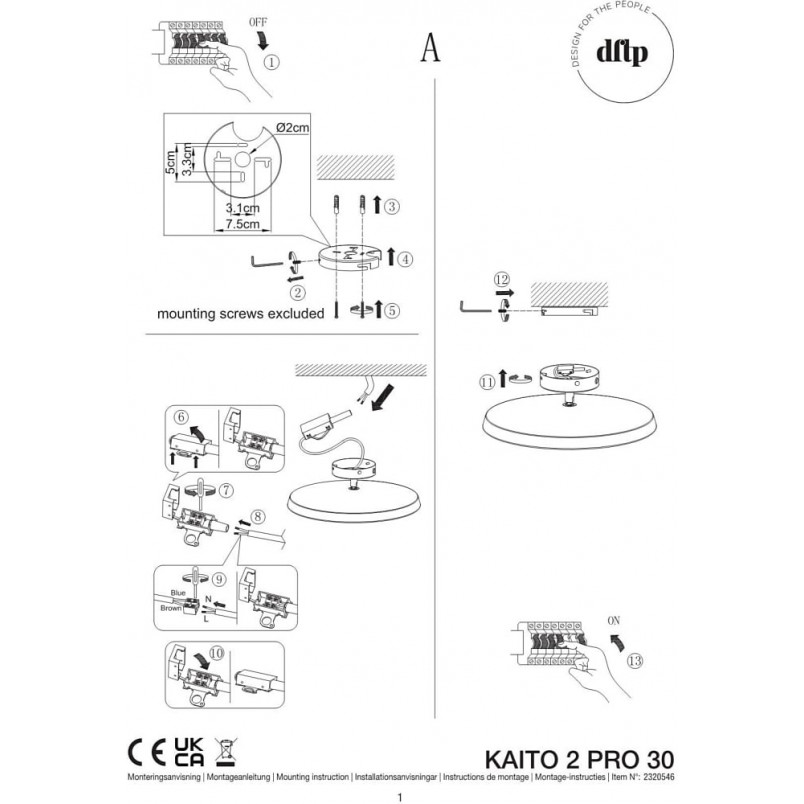 Plafon LED Kaito Pro 30cm - Skandynawski Design | Design For The People