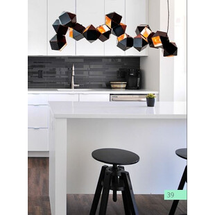 Lampa wisząca New Geometry XIV | Czarny/Złoty | Step Design