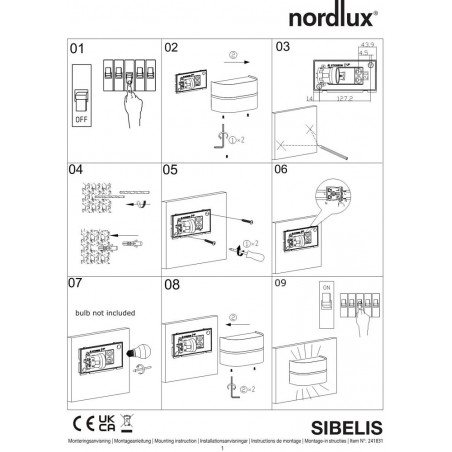 Kinkiet zewnętrzny Nordlux Sibelis - Brązowy metalik | Sklep z Lampami