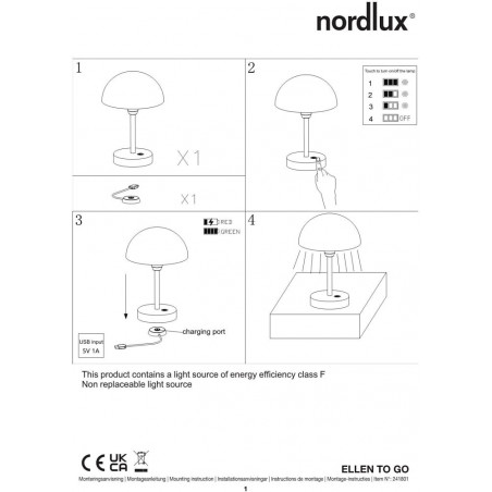 Lampka ogrodowa Ellen To-Go LED Nordlux | Zielona, Przenośna