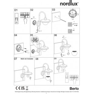 Kinkiet zewnętrzny Berlo czarny Nordlux | Oświetlenie ogrodu