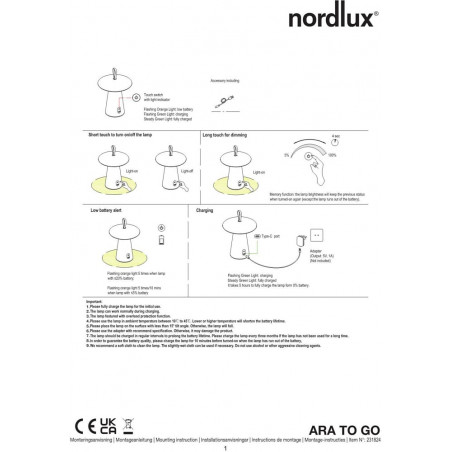 Lampa zewnętrzna Ara To-Go II LED - Nordlux | Ogród i Taras