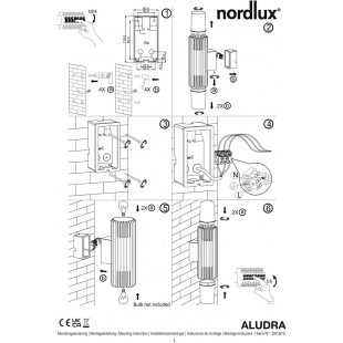 Kinkiet zewnętrzny Nordlux Aludra Double Seaside - Antracyt | Oświetlenie elewac