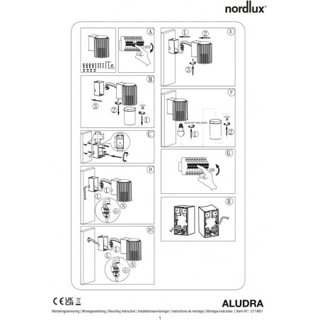 Kinkiet Aludra Seaside - Nordlux | Eleganckie oświetlenie ogrodu