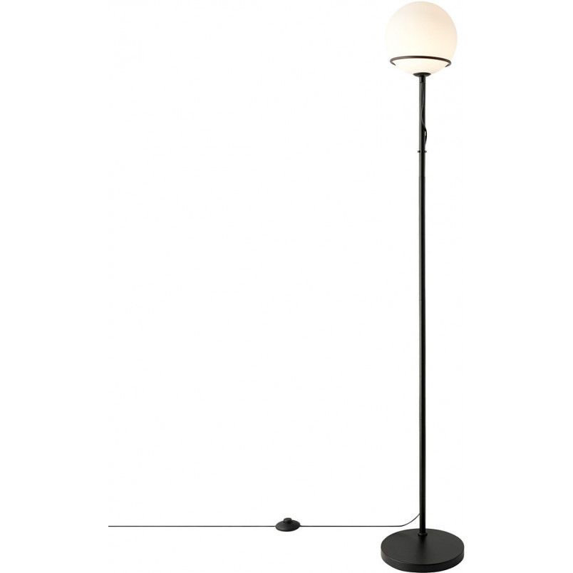 Lampa podłogowa Wilson - szklana kula, czarny | Nordlux