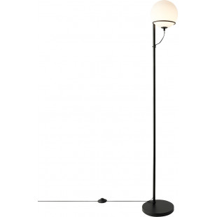 Lampa podłogowa szklana kula Wilson 159cm opal / czarny Nordlux