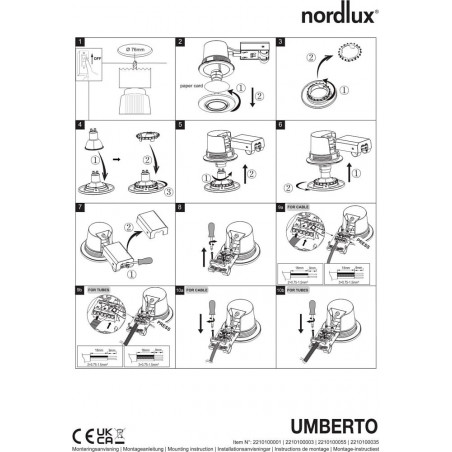 Downlight łazienkowy Nordlux Umberto | Mosiądz, IP44