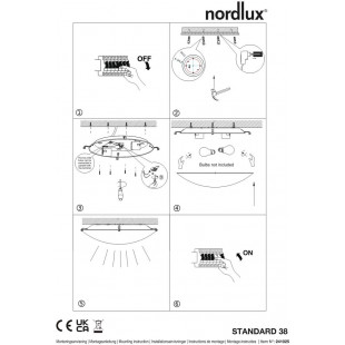 Plafon szklany biały Nordlux Standard 38cm - Sklep z Lampami
