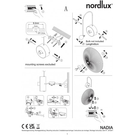 Kinkiet Nordlux Nadia: Elegancki design Japandi | Sklep Lamp