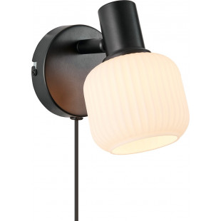 Kinkiet szklany Nordlux Milford Mini | Biały/Czarny - Retro Design