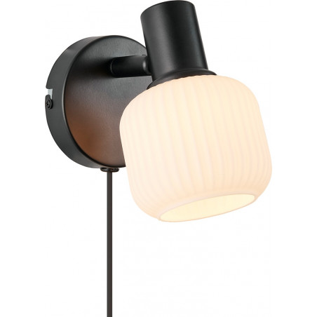 Kinkiet szklany Nordlux Milford Mini | Biały/Czarny - Retro Design