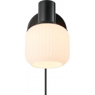 Kinkiet szklany Nordlux Milford Mini | Biały/Czarny - Retro Design